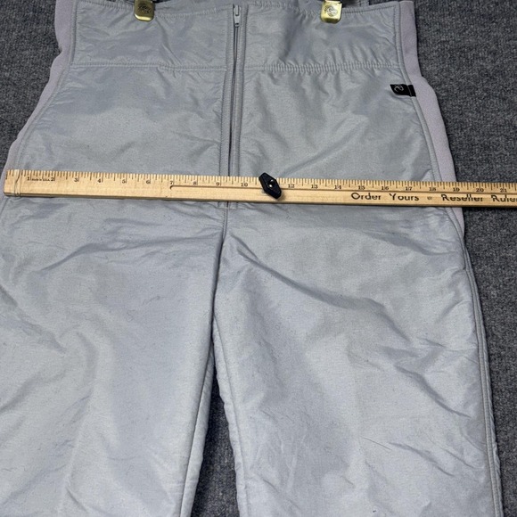 Vintage Roffe Snow Pants Womens Large Gray Bib Suspender Ski Insulated USA 80s - Picture 14 of 16